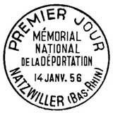 Oblitération 1er jour à Natzwillers le 14 janvier 1956