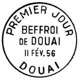 Oblitération 1er jour à Douai le 11 février 1956