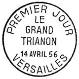 Oblitération 1er jour à Versailles le 14 avril 1956