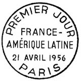 Oblitération 1er jour à Paris le 21 avril 1956