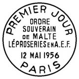Oblitération 1er jour à Paris le 12 mai 1956