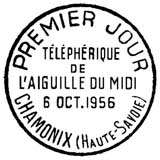 Oblitération 1er jour à Chamonix le 6 octobre 1956