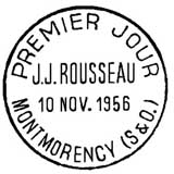 Oblitération spéciale 1er jour à Montmorency (Val-d'Oise) le 10 novembre 1956 