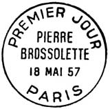 Oblitération 1er jour à Paris le 18 mai 1957