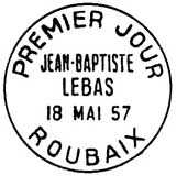 Oblitération 1er jour à Roubais le 18 mai 1957