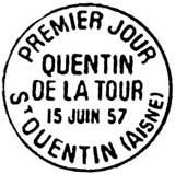 Oblitération 1er jour à Saint-Quentin le 15 juin 1957