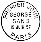 Oblitération 1er jour à Paris le 15 juin 1957