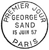 Oblitération 1er jour à Paris le 15 juin 1957