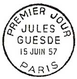 Oblitération 1er jour à Paris et Roubais le 15 juin 1957