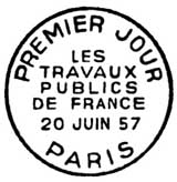 Oblitération 1er jour à Paris le 20 juin 1957