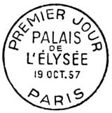 Oblitération 1er jour à Paris le 19 octobre 1957