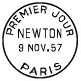 Oblitération 1er jour à Paris le 9 novembre 1957