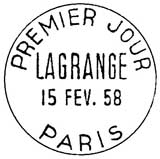 Oblitération 1er jour à Paris le 15 février 1958