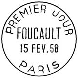 Oblitération 1er jour à Paris le 15 février 1958