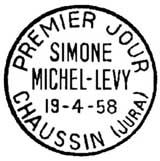 Oblitération 1er jour à Chaussin le 19 avril 1958