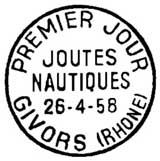 Oblitération 1er jour à Givors le 26 avril 1958