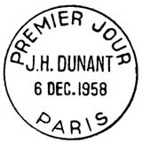 Oblitération 1er jour à Paris le 6 décembre 1958