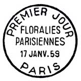 Oblitération 1er jour à Paris le 17 janvier 1959