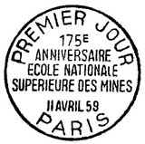 Oblitération 1er jour à Paris le 11 avril 1959