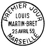Oblitération 1er jour à Marseille le 24 avril 1959