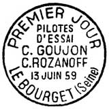 Oblitération 1er jour à Le Bourget le 13 juin 1959