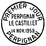 Oblitération 1er jour à Perpignan le 14 novembre 1959