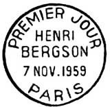 Oblitération 1er jour à Paris le 7 novembre 1959