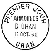 Oblitération 1er jour à Oran le 2 janvier 1960 