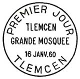 Oblitération 1er jour à Tlemcen (Algérie) le 16 janvier 1960 