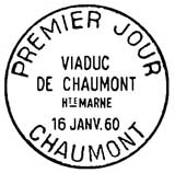 Oblitération 1er jour à Chaumont le 16 janvier 1960 