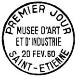 Oblitération 1er jour à Saint-Etienne le 20 février 1960 