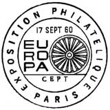 Oblitération 1er jour à Paris et Strasbourg le 17 septembre 1960 