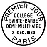 Oblitération 1er jour à Paris le 3 décembre 1960 