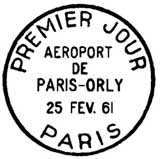 Oblitération 1er jour à Paris le 25 février 1961