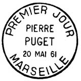 Oblitération 1er jour à Marseille le 20 mai 1961