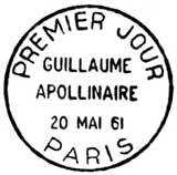 Oblitération 1er jour à Paris le 20 mai 1961