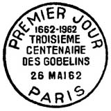 Oblitération 1er jour à Paris le 26 mai 1962