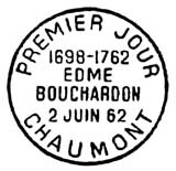 Oblitération 1er jour à Chaumont le 2 juin 1962