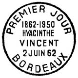 Oblitération 1er jour à Bordeaux le 2 juin 1962