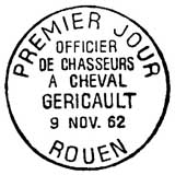 Oblitération 1er jour à Rouen et Paris le 9 novembre 1962