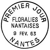 Oblitération 1er jour à Nantes le 9 février 1963
