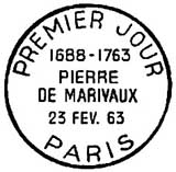 Oblitération 1er jour à Paris le 23 février 1963