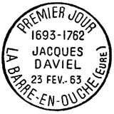 Oblitération 1er jour à Saint-André d'Hébertot le 25 mai 1963