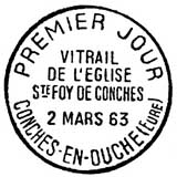 Oblitération 1er jour à Couche-en-Ouche le 2 mars 1963