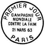 Oblitération 1er jour à Paris le 22 mars 1963