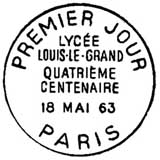 Oblitération 1er jour à Paris le 18 mai 1963
