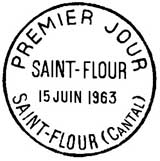 Oblitération 1er jour à Saint-Flour le 15 juin 1963