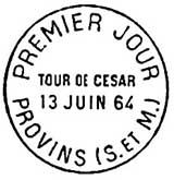 Oblitération 1er jour à Provins le 13 juin 1964