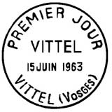 Oblitération 1er jour à Vittel le 15 juin 1963