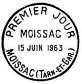 Oblitération 1er jour à Moissac le 15 juin 1963